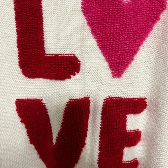 NWT Lou & Grey LOVE Sweater - White with Red and Pink Accents - Picture 3 of 4